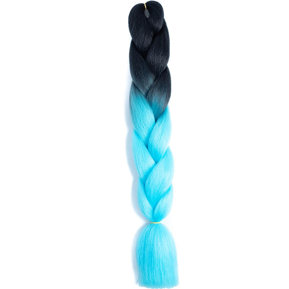 GlowStrands 24” Jumbo Braids for Kids & Adults – Ombre Kanekalon Hair Extensions, Easy Styling & Natural Feel