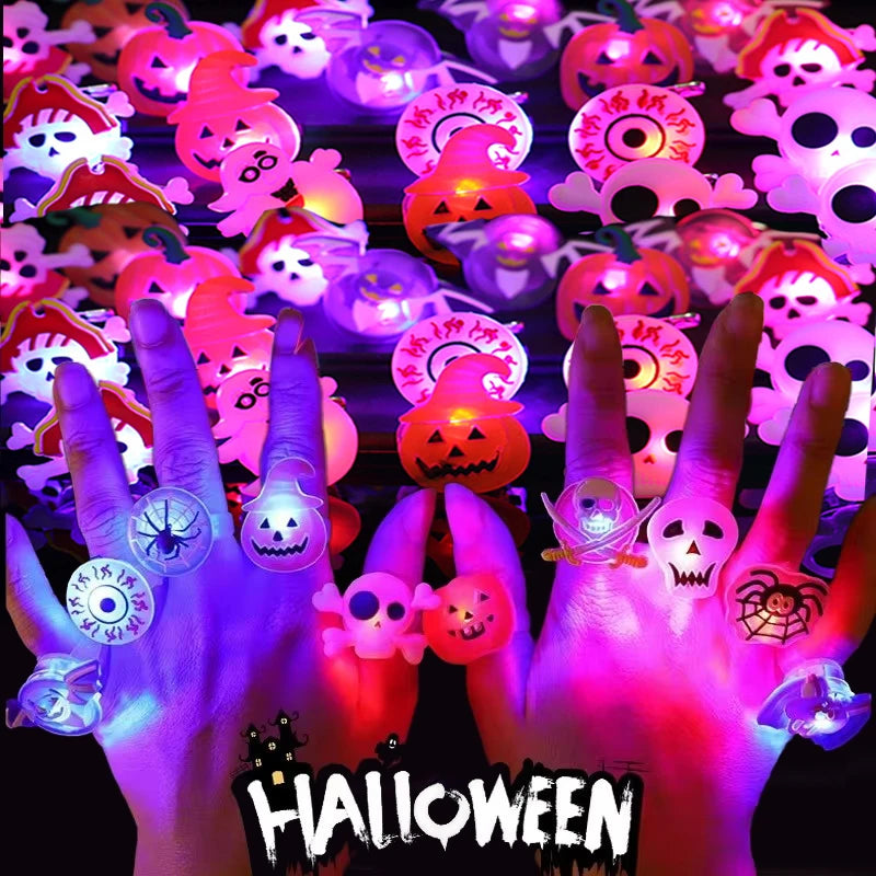Halloween LED Flashing Rings Party Pack