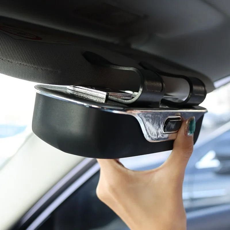 Portable Car Sunglasses Holder – Glasses Case for Sun Visor, Driving Accessories