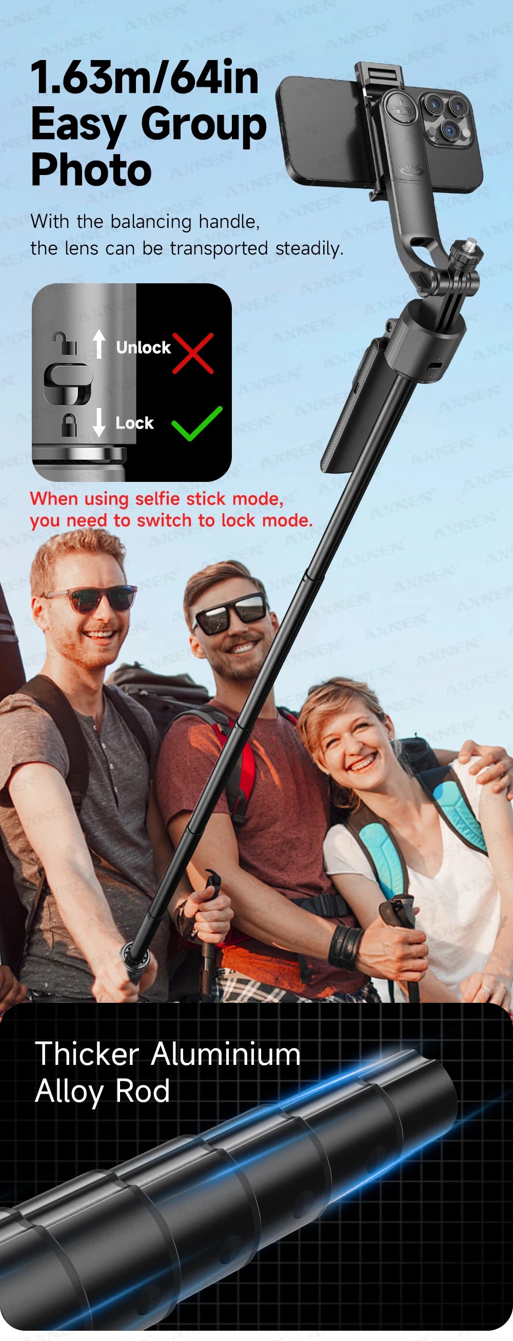 AI Face-Tracking Selfie Stick Tripod with Bluetooth Remote