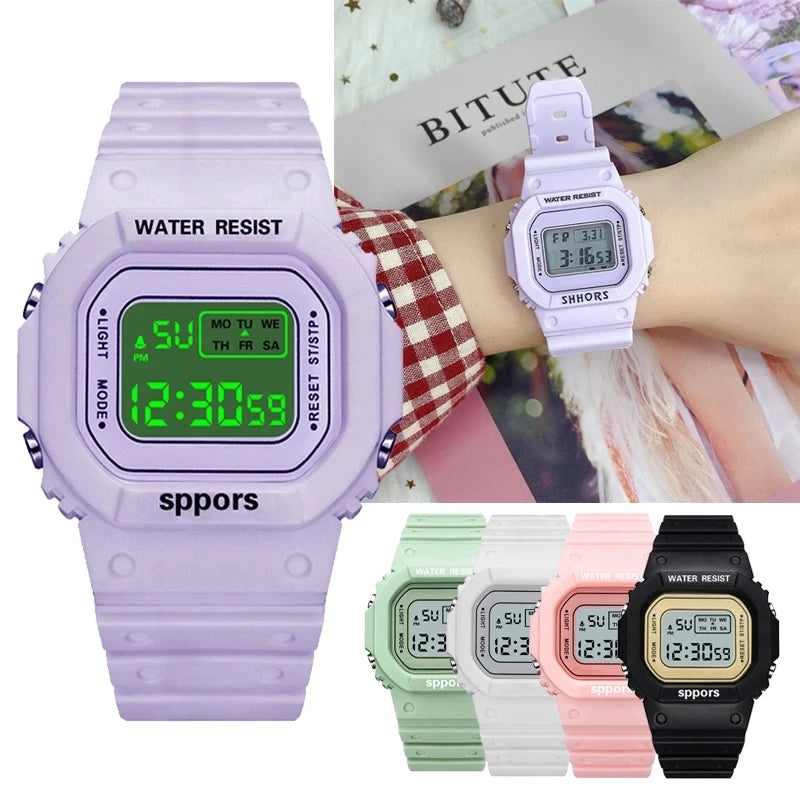 Vintage LED Digital Watch with Steel Strap – Unisex Electronic Sports Wristwatch, Valentine’s Day Gift
