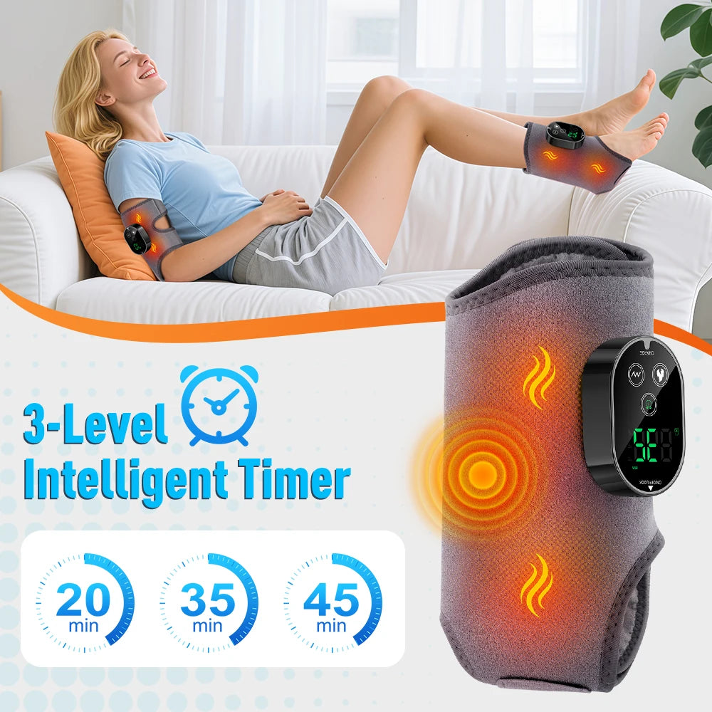 Smart Heated Foot & Ankle Massager – Adjustable Compression & Multi-Speed Vibration for Relaxation and Recovery