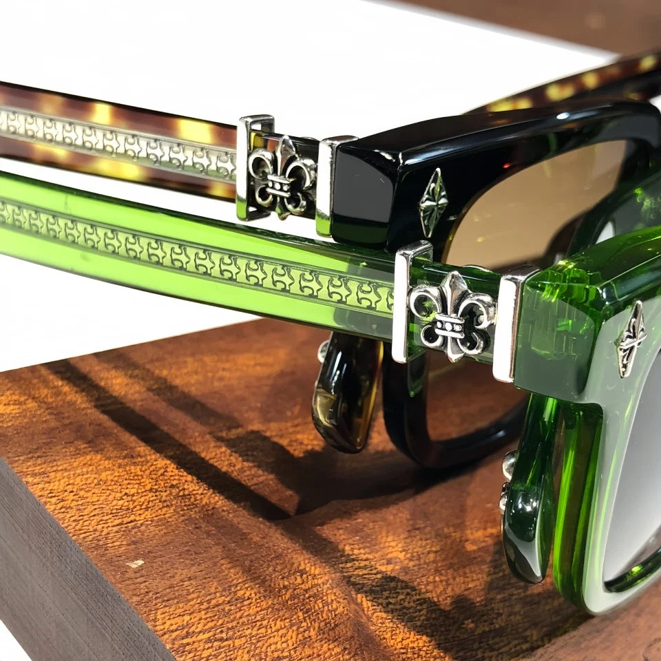 Charmlibrary Acetate Punk Sunglasses — UV400 Gradient Retro Eyewear