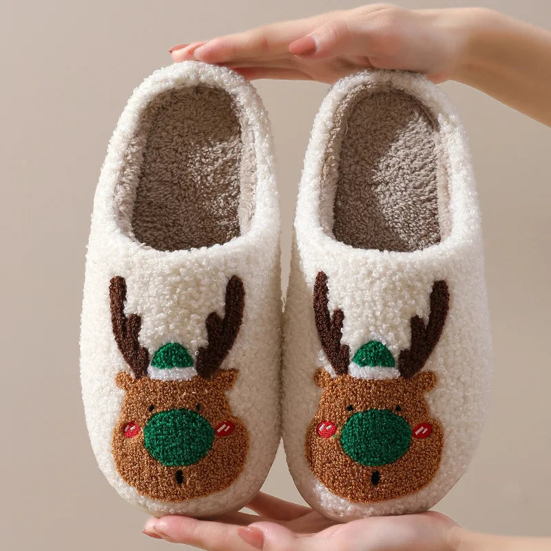 Women’s Winter Fluffy Slippers – Plush Fleece Indoor Home Slides with Heart Design