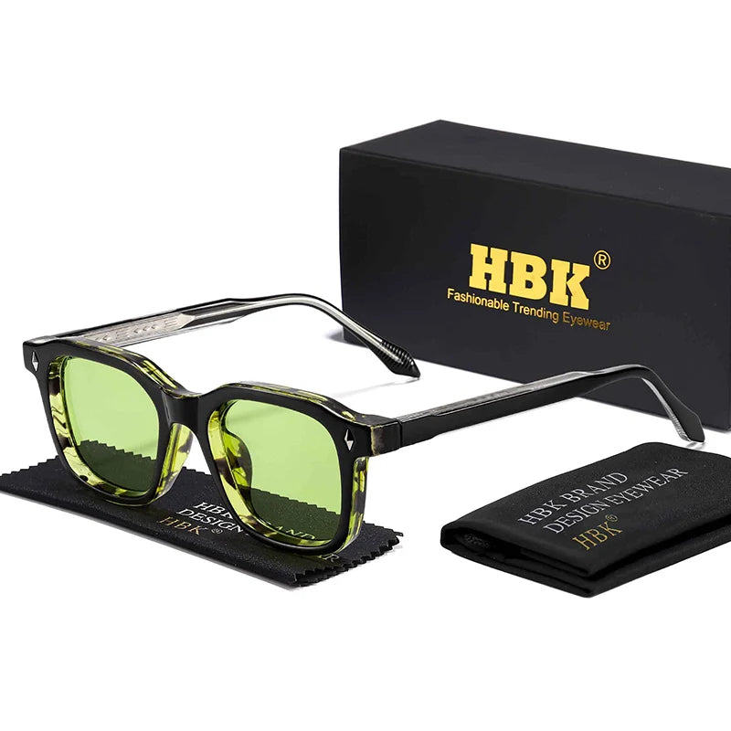 Square UV400 Sunglasses with Vintage Temple Tips — Unisex Fashion Eyewear