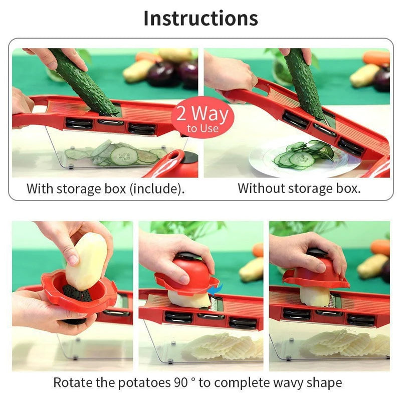 Vegetable Slicer and Grater with Collection Container