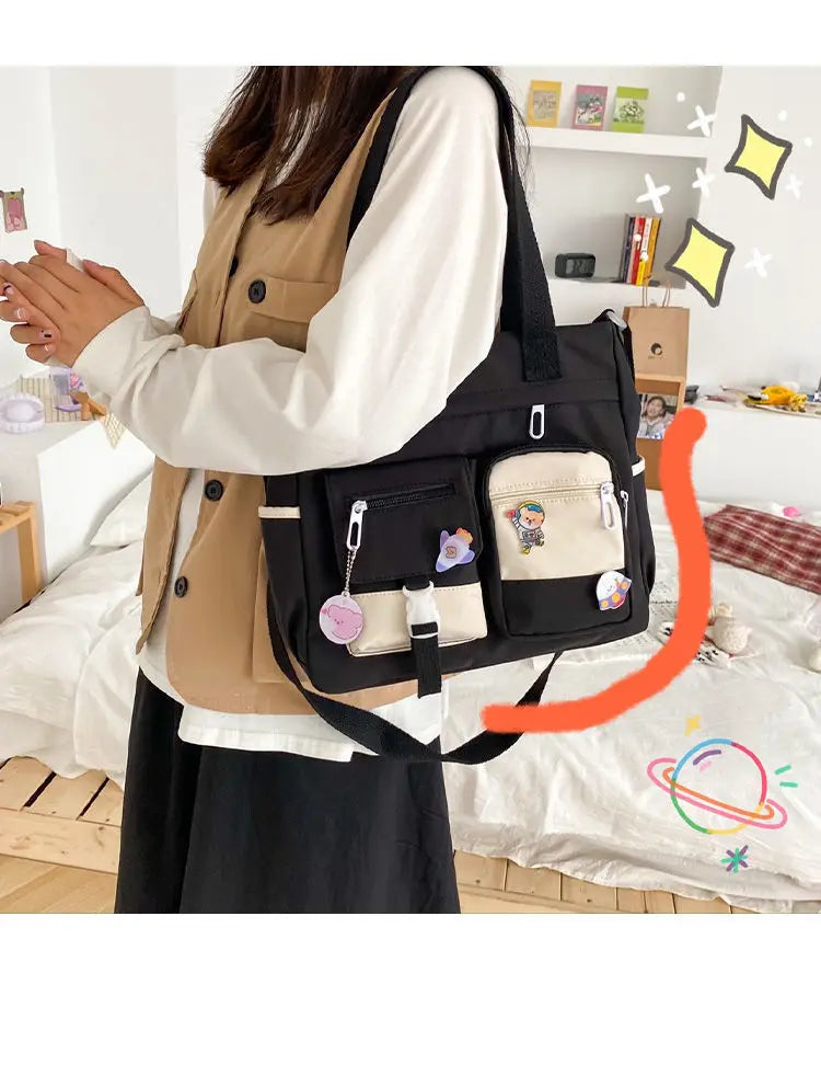 Waterproof Nylon Women's Shoulder Bag – Casual Crossbody Messenger Tote
