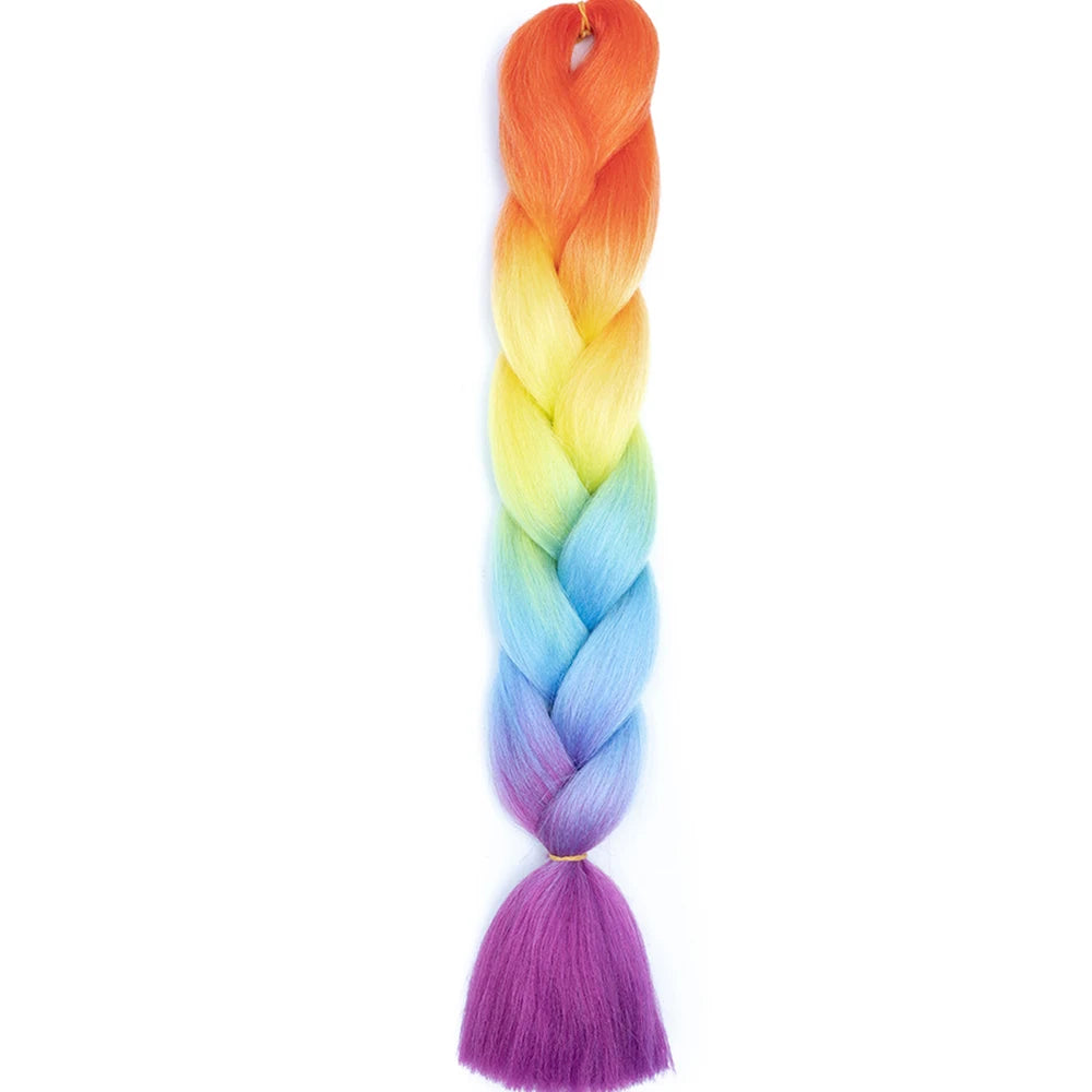 GlowStrands 24” Jumbo Braids for Kids & Adults – Ombre Kanekalon Hair Extensions, Easy Styling & Natural Feel