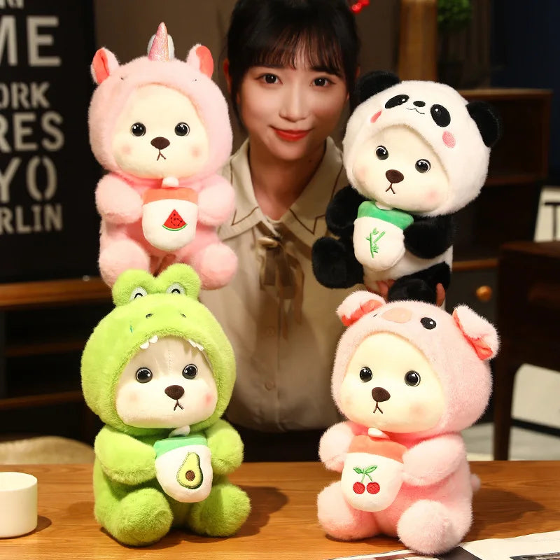 Anime Plush Toy 25/35cm – Jointed Bear, Bunny, Duck, Shark, and Pig Stuffed Animal