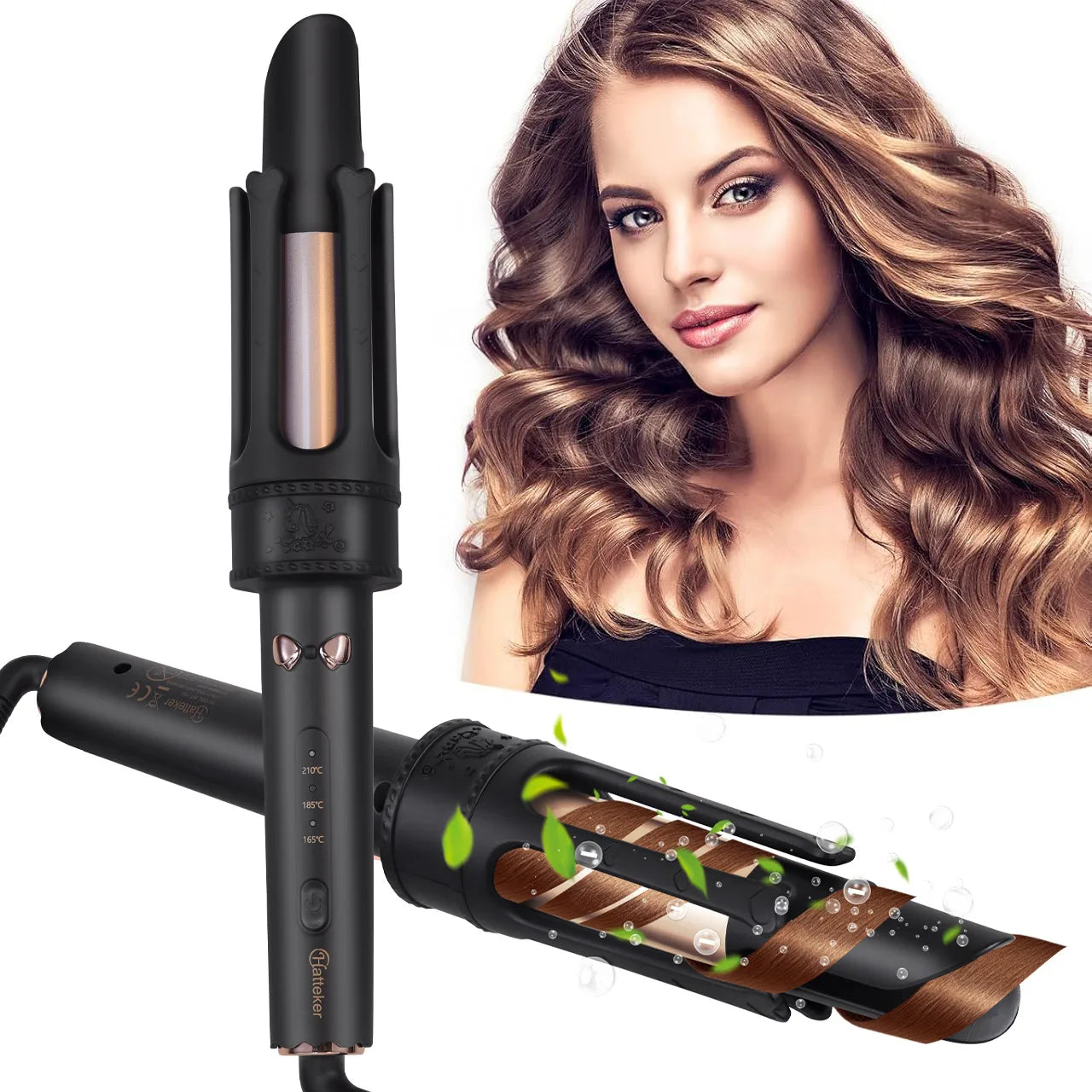 9mm Ceramic Curling Wand Hair Curler – Tourmaline Barrel with Constant Temperature for Professional Salon Styling