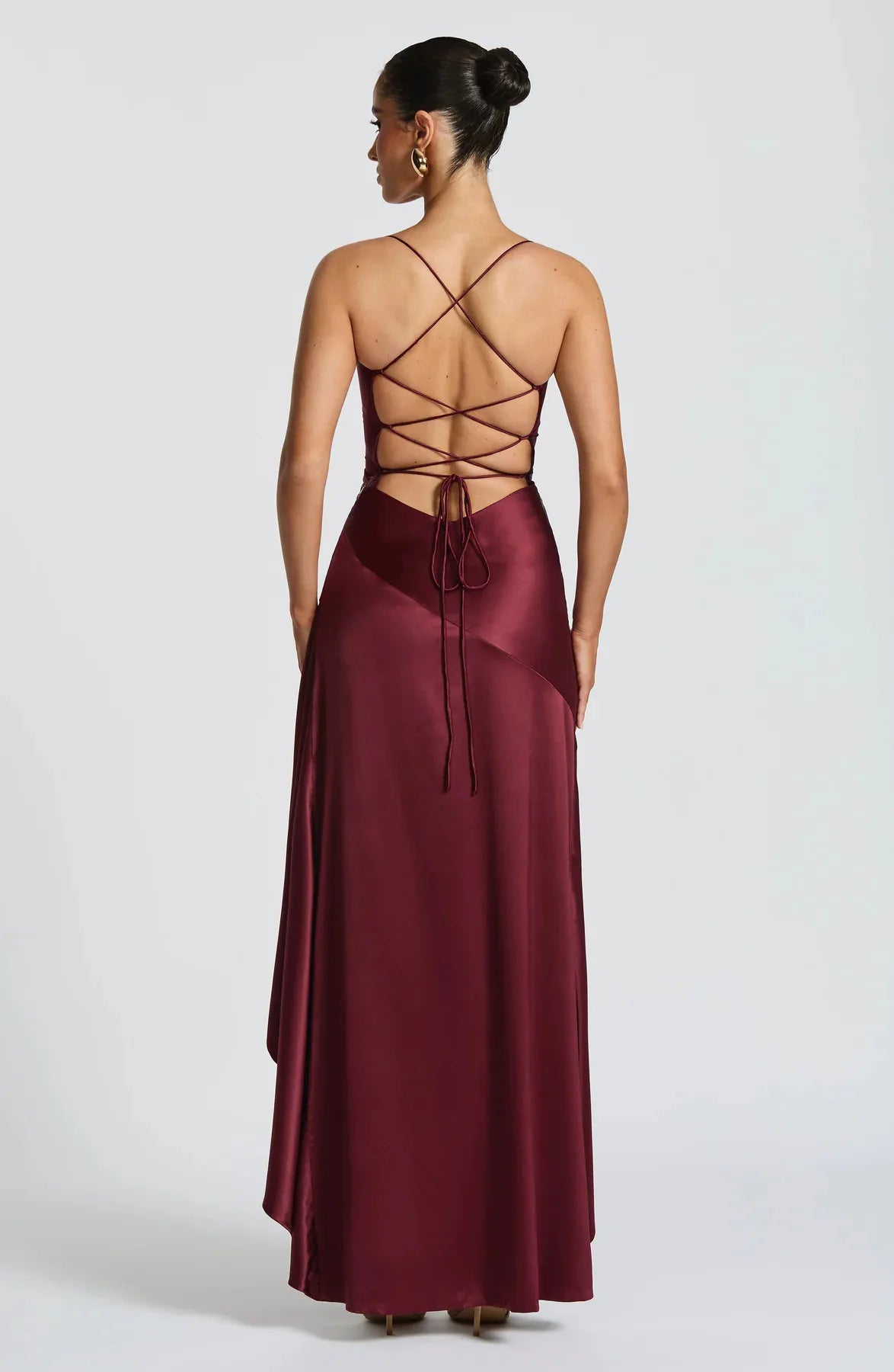Elegant Spaghetti Strap Satin Split Maxi Dress for Women – Sexy Backless Bodycon Party & Evening Dress, Perfect for Summer Holidays & Beachwear