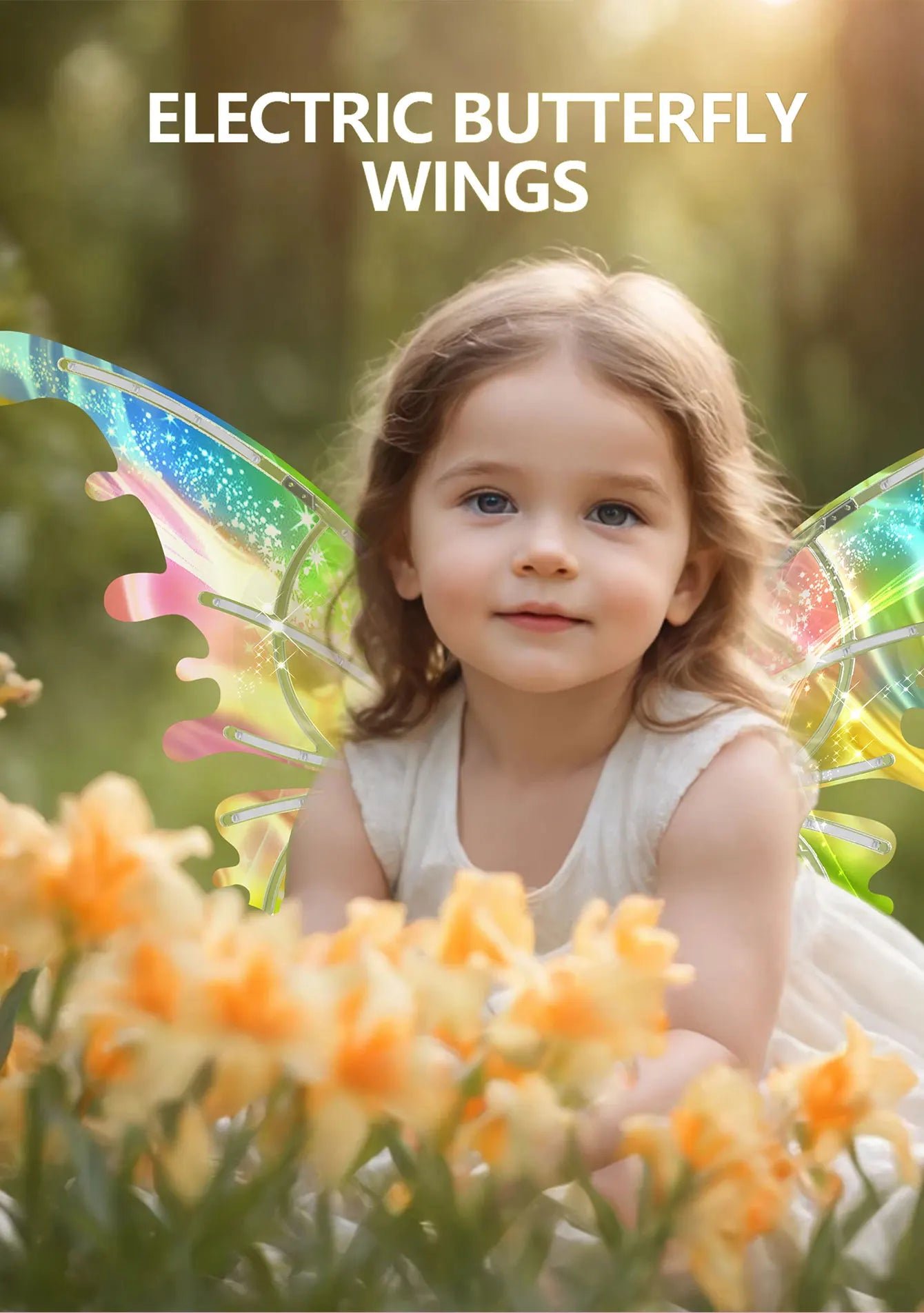 Light-Up Butterfly Fairy Wings with Music – LED Angel Costume Wings Toy Gift