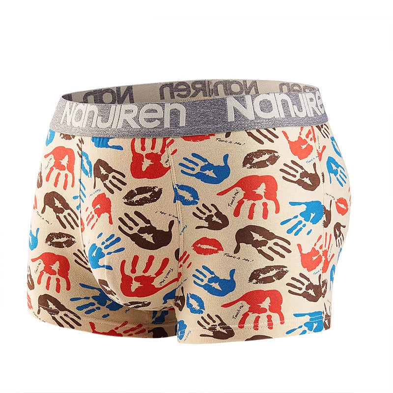 4-Pack Men's Cotton Boxer Shorts with Print Design