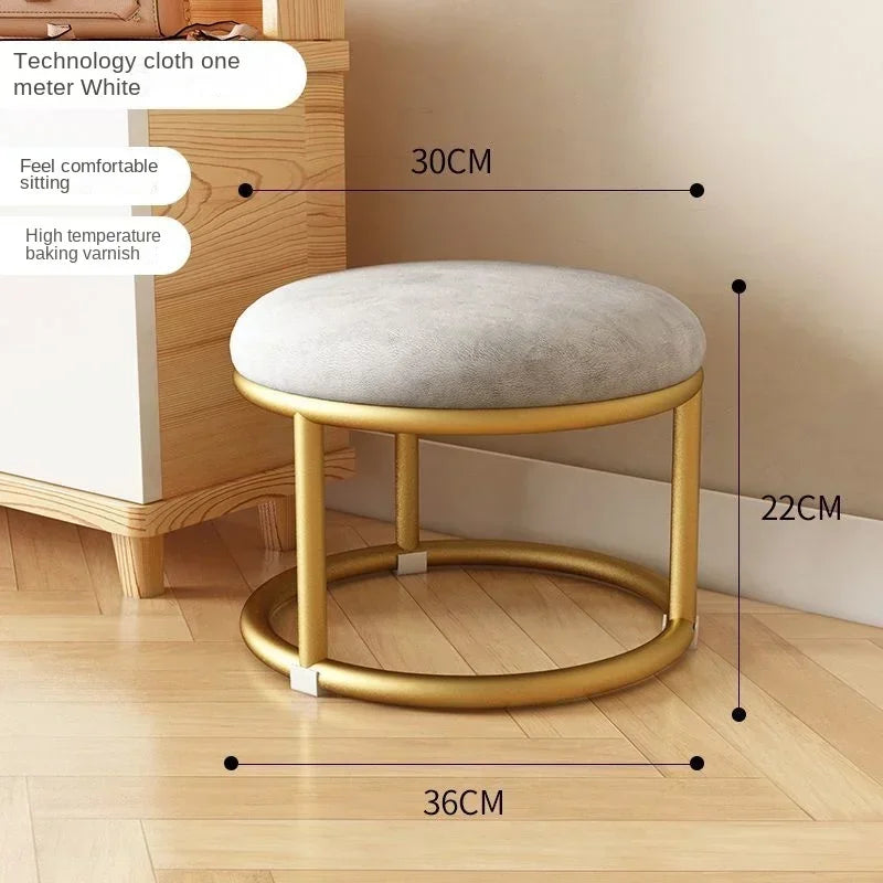 Small, Stackable, Round Household, Light Luxury and Modern, Simple, Living Room, Sofa Low Stool, Shoe  Door,  Changing