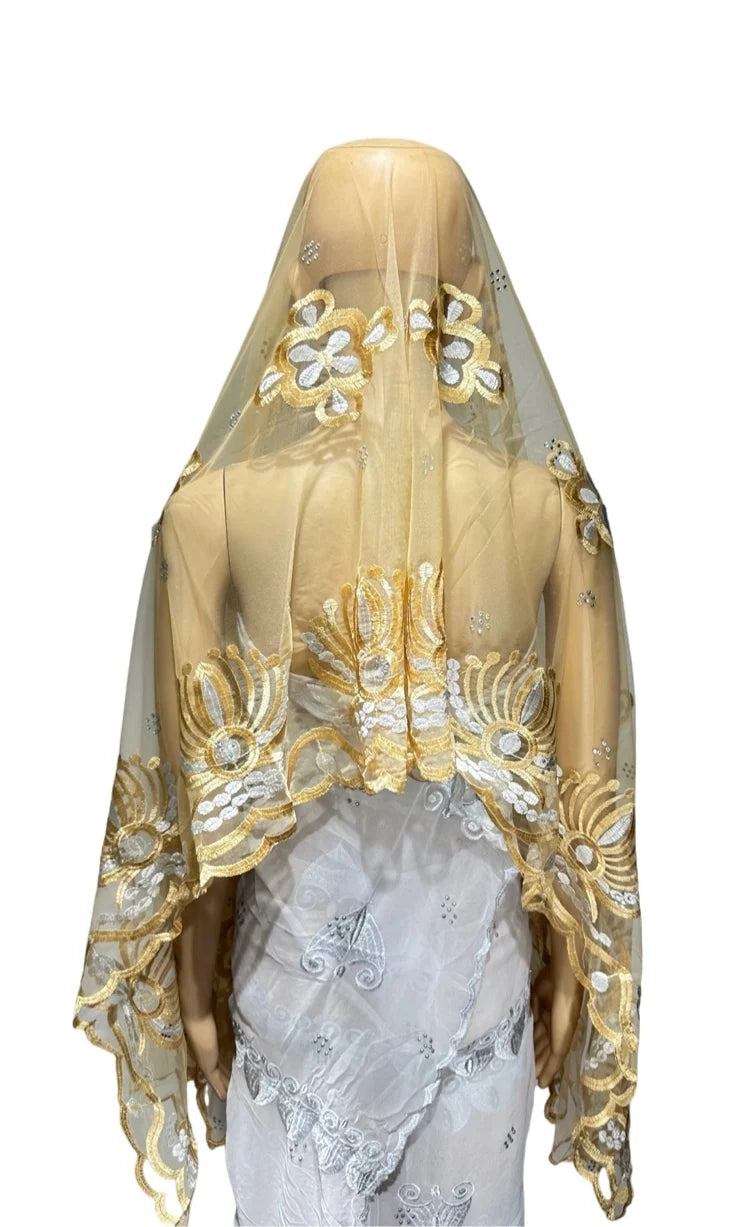 Women's Embroidered Voile Hijab Scarf