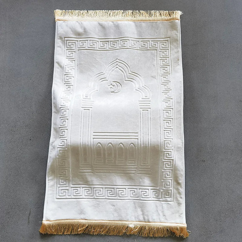 Islamic Prayer Rug 70×110cm Muslim Prayer Mat with Vintage Pattern and Tassels
