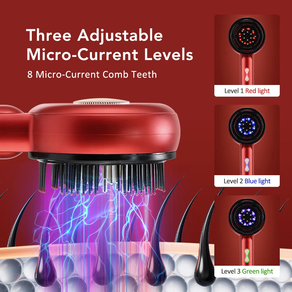 Electric Vibration Massage Comb Portable Scalp Massager with Oil Applicator, Hair Follicle Care Comb for Scalp Relaxation and Hair Care