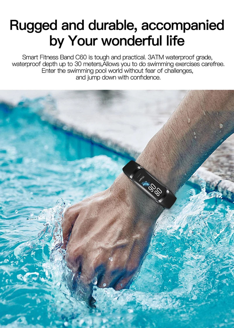 Smart Fitness Band Watch with Step Counter, Bluetooth Sync & Smart Notifications for Men, Women & Students – 2026 New Edition