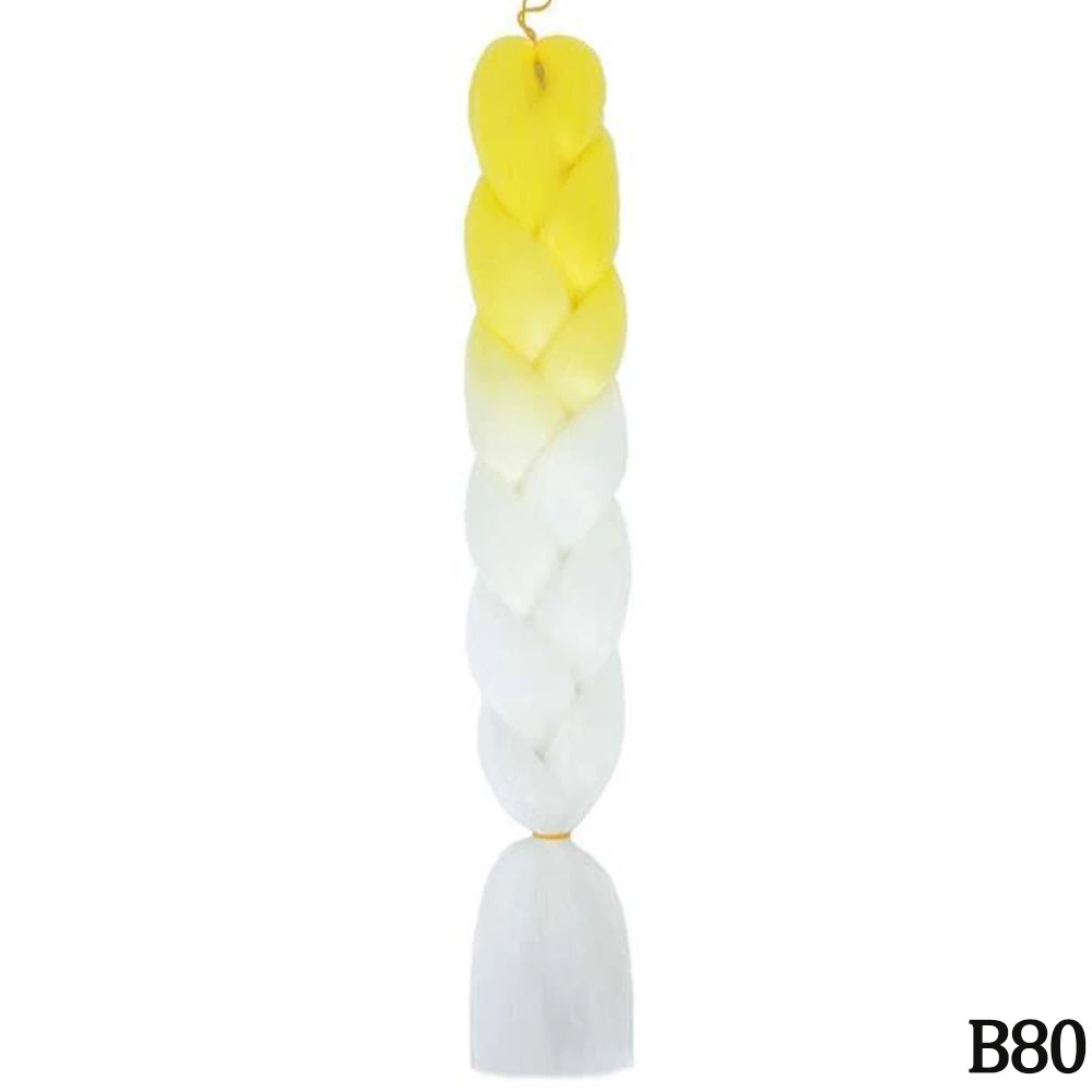 GlowStrands 24” Jumbo Braids for Kids & Adults – Ombre Kanekalon Hair Extensions, Easy Styling & Natural Feel