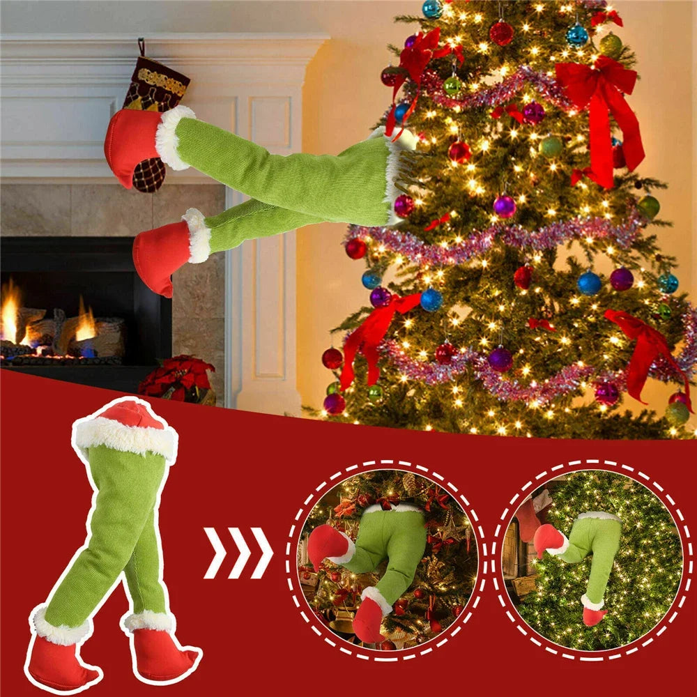 Christmas Elf Leg Plush Toy – Festive Tree Decoration & Holiday Home Decor