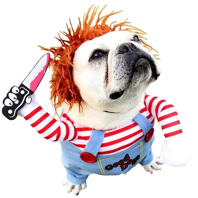 Halloween Stuffed-Body Pet Costume with Wig Hat