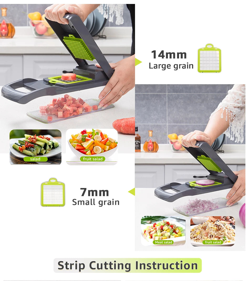 Vegetable Slicer and Grater with Collection Container