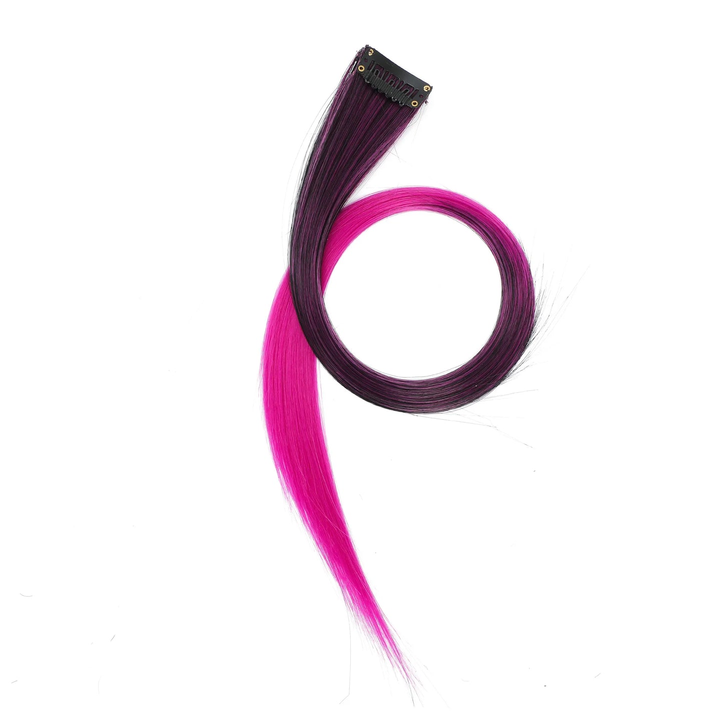 22-Inch Straight Clip-In Synthetic Hair Extensions – Colorful Highlight Hairpiece