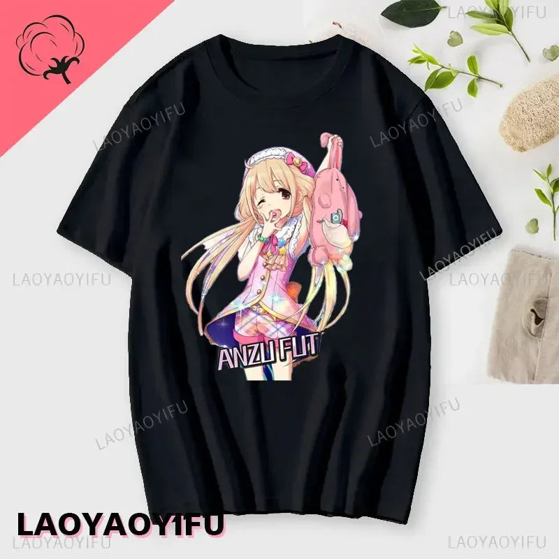 Anzu Futaba Version T-Shirt 2025 New Kawaii Anime Cotton T-shirt Tees for Men Funny cartoon Otaku T-shirt