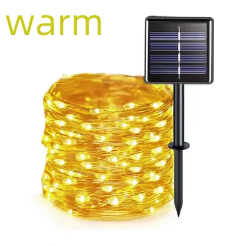 Solar LED Fairy String Lights with Flexible Copper Wire for Garden, Patio, Tree and Christmas Party Decorating