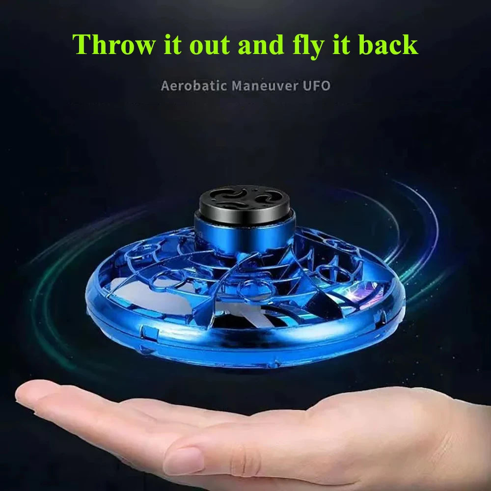 Next-Gen Flying Spinner UFO Toy – Hand-Controlled Mini Drone with LED Lights | Magic Hover Ball for Teens & Kids | 360° Boomerang Fidget Toy