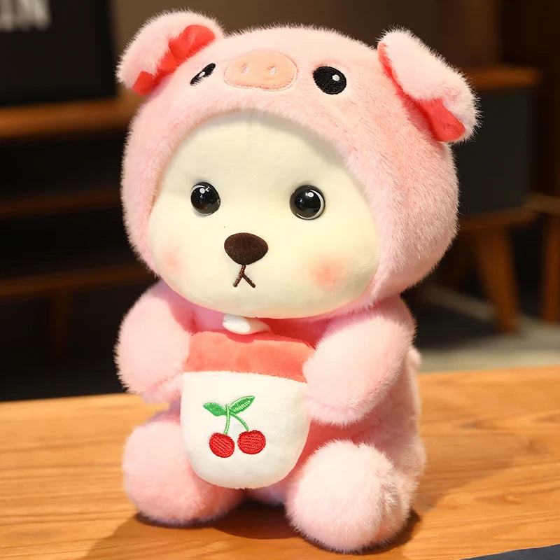 Anime Plush Toy 25/35cm – Jointed Bear, Bunny, Duck, Shark, and Pig Stuffed Animal