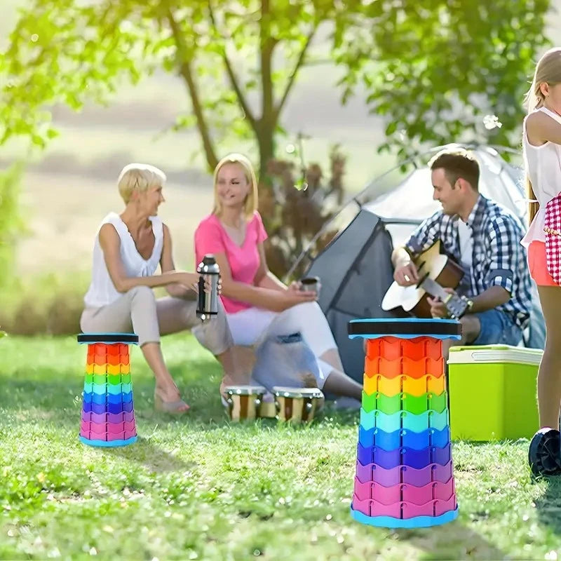 Upgraded Foldable Stool (1–2 Pack) – Portable, Retractable, Heavy-Duty Compact Seat for Camping, Fishing, Hiking, BBQ, Gardening & Outdoor Use