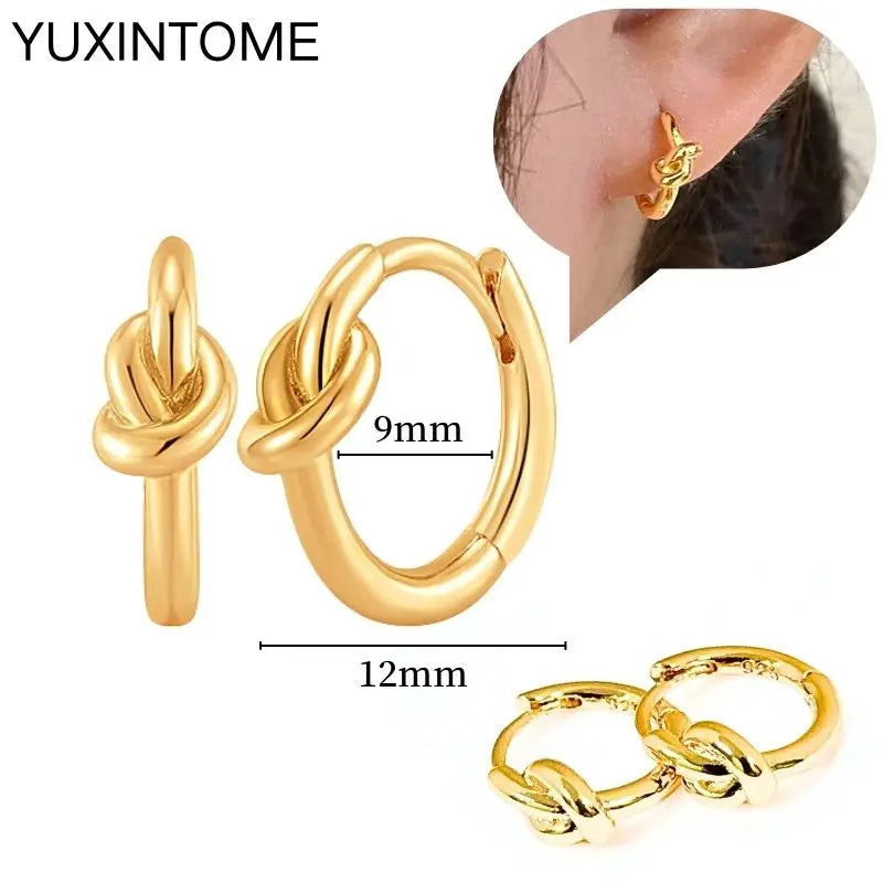 925 Sterling Silver Multi-Turn Hoop Earrings with White Zircon, Fashion Punk Jewelry for Women