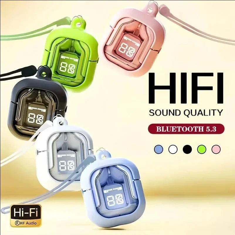 T2 TWS Gaming Earbuds Bluetooth 5.3 – HD HiFi Stereo, Noise Reduction, Wireless Earphones with Protective Case & Lanyard