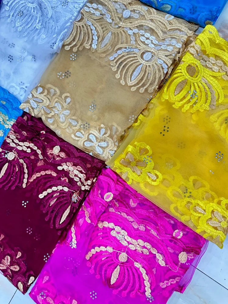 Women's Embroidered Voile Hijab Scarf