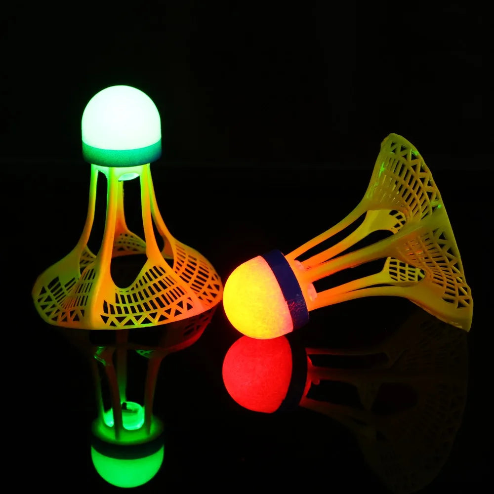 12 or 1 PCS LED Light-Up Badminton Shuttlecocks – Colorful Luminous Foam Badminton Balls for Kids and Sports