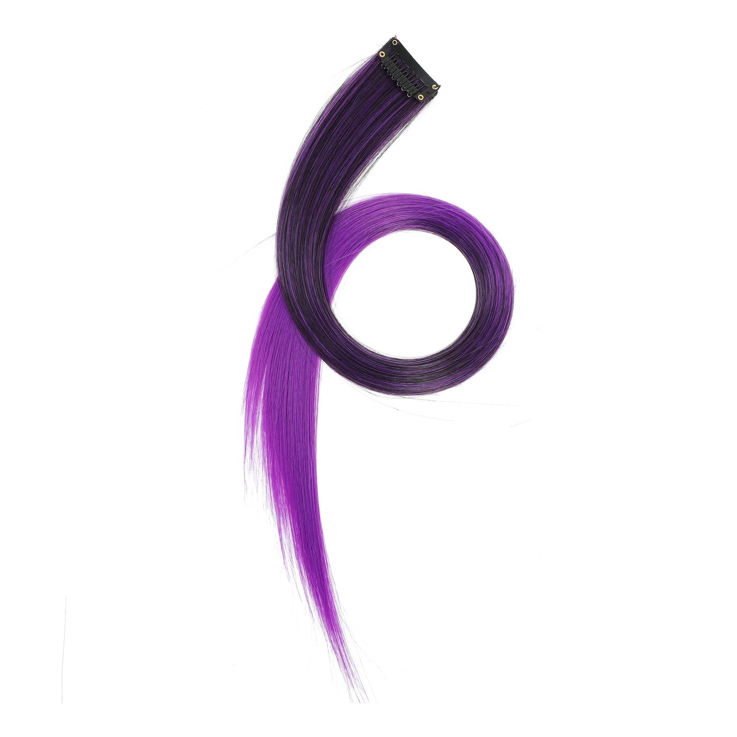 22-Inch Straight Clip-In Synthetic Hair Extensions – Colorful Highlight Hairpiece