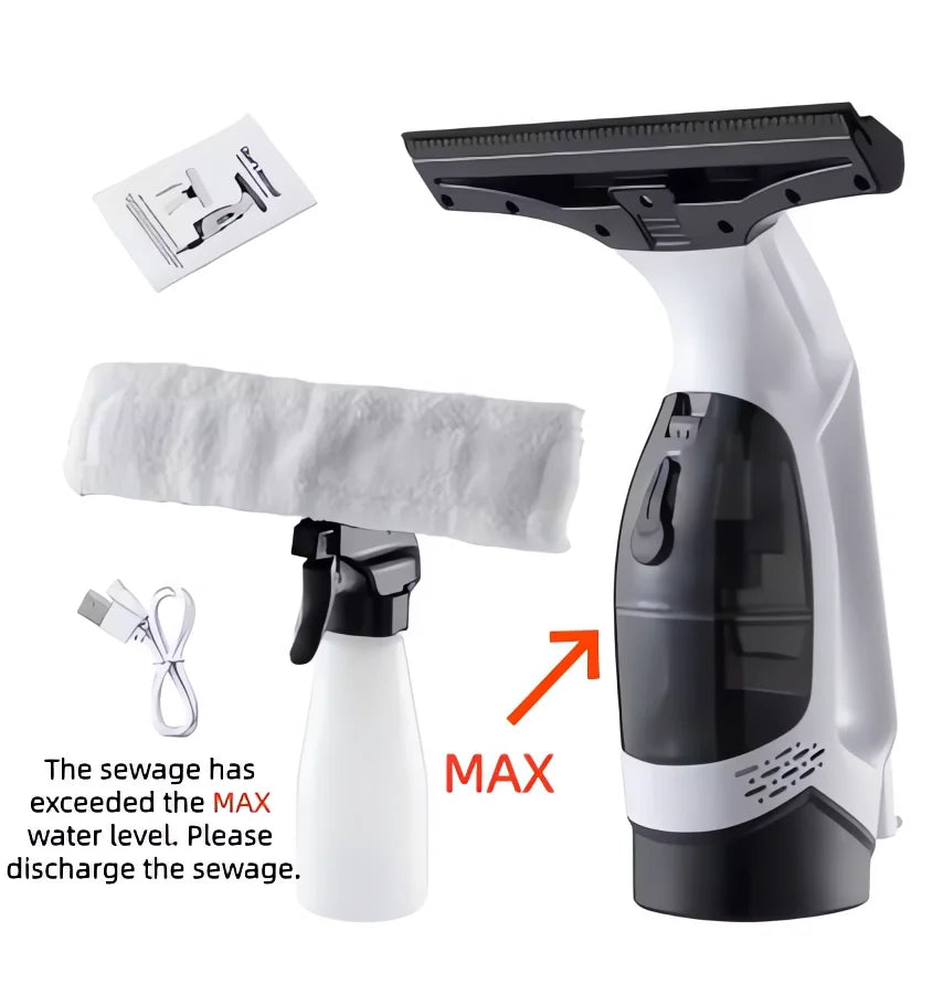 Multifunctional Cordless Electric Window Cleaner | Rechargeable Automatic Glass Cleaning Machine for Windows, Mirrors & Shower Glass