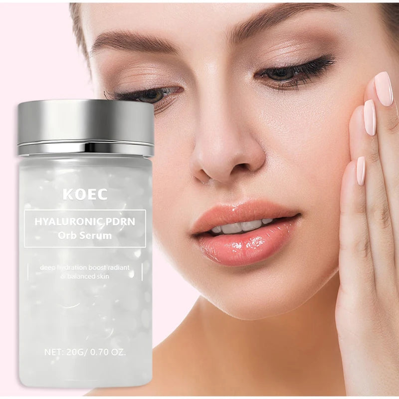 Hyaluronic Acid & Salmon DNA PDRN Beads Serum for Face – Hydrating, Firming, Anti-Aging, Brightening Korean Skincare Essence
