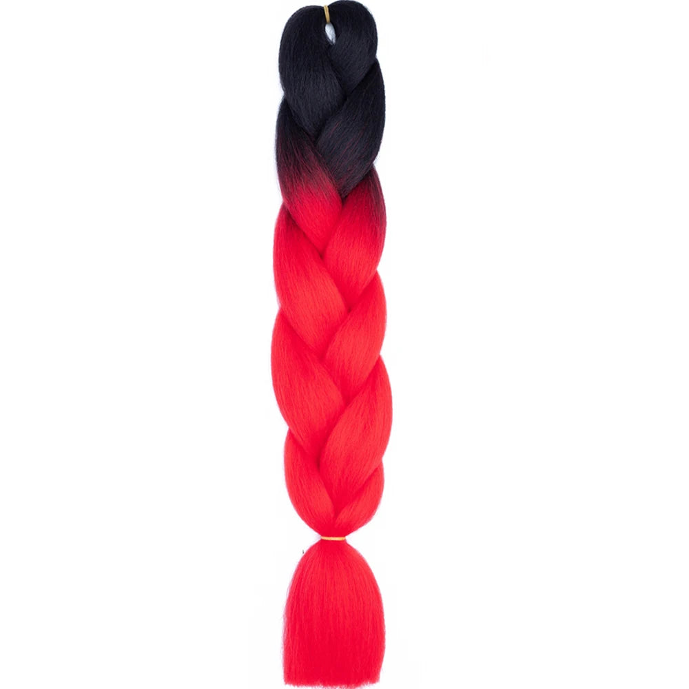 GlowStrands 24” Jumbo Braids for Kids & Adults – Ombre Kanekalon Hair Extensions, Easy Styling & Natural Feel