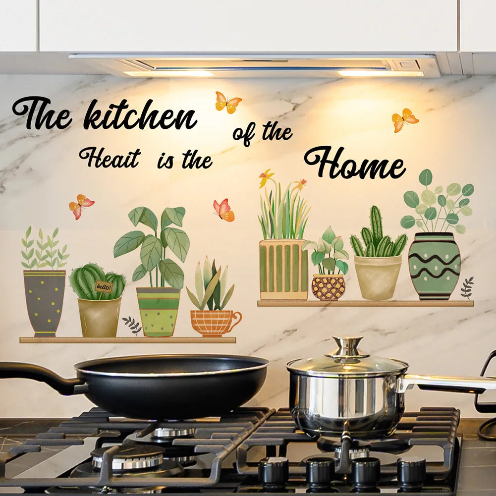 30*60cm Cartoon Pattern Wall Stickers DIY Cafe Restaurant Living Room Home Decoration Self-adhesive Kitchen Decorative Stickers
