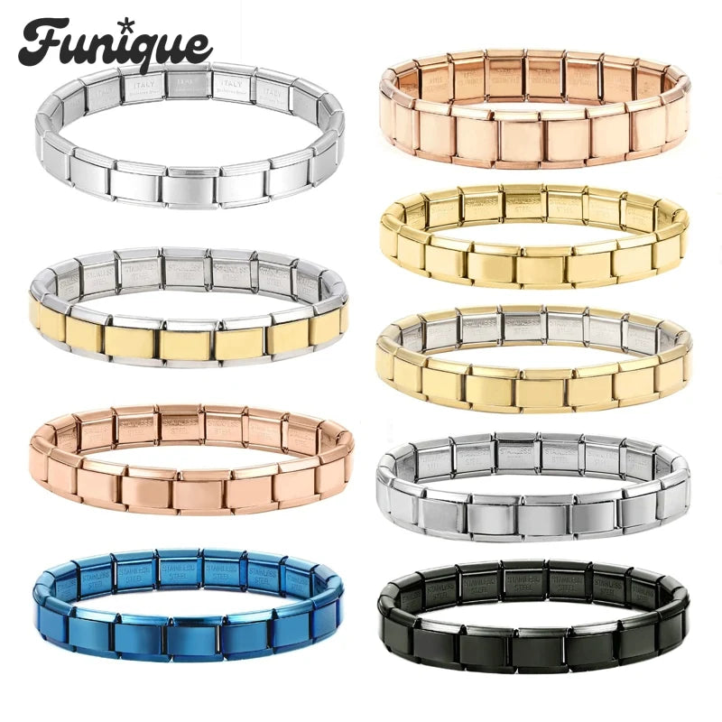 Creative Christmas Bracelet – High-Quality Stainless Steel 9mm Wide Elastic Charm Bracelet for Women, Perfect Birthday or Holiday Gift