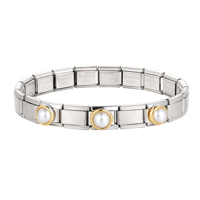 Creative Christmas Bracelet – High-Quality Stainless Steel 9mm Wide Elastic Charm Bracelet for Women, Perfect Birthday or Holiday Gift