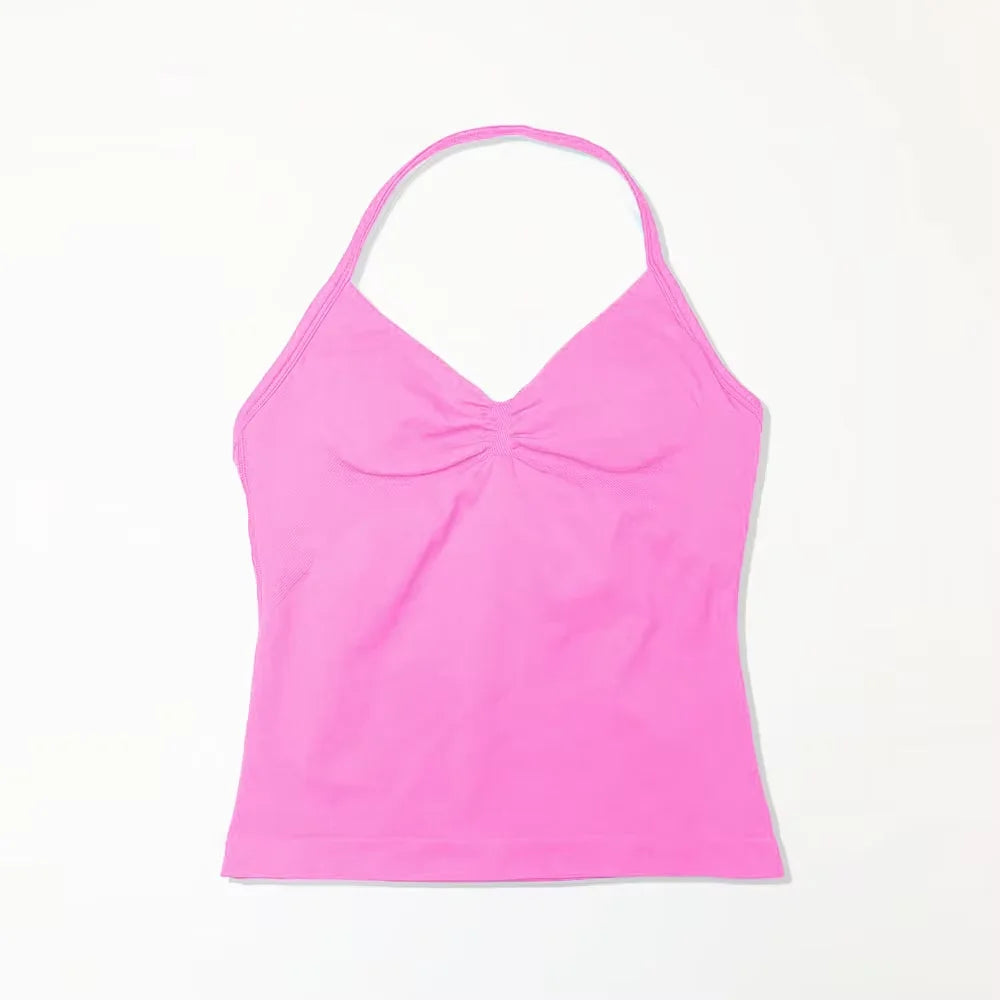 Women's Seamless Longline Yoga Tank Top with Removable Pads
