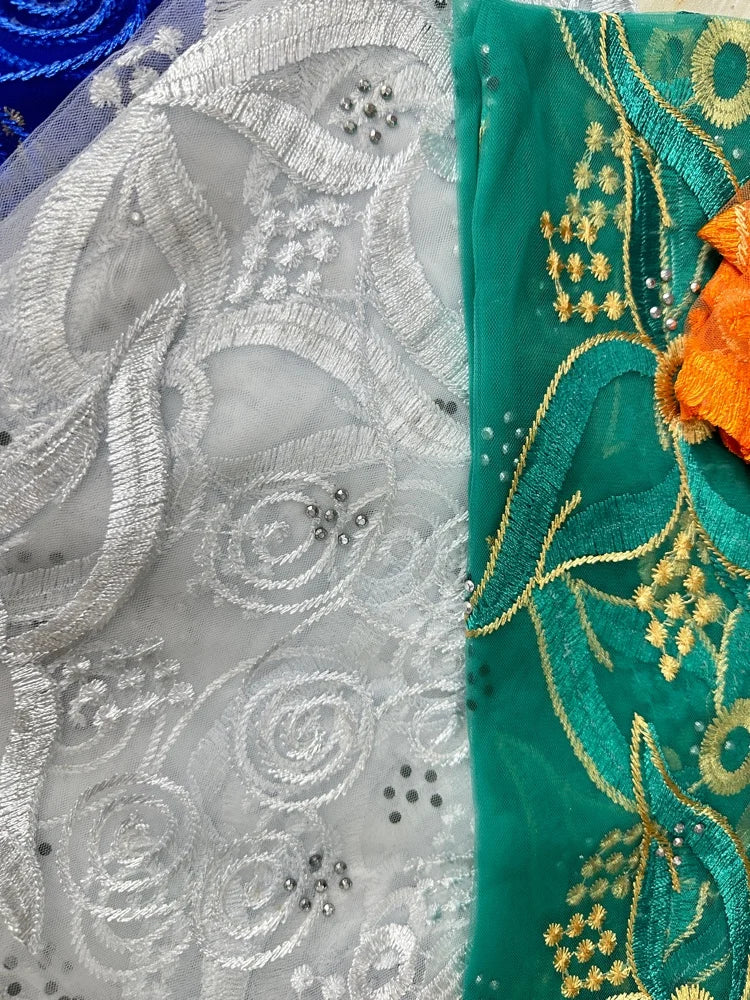 Women's Embroidered Voile Hijab Scarf