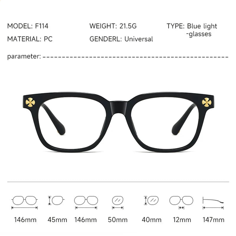 Beau Five Square Blue Light Blocking Glasses — Lightweight Everyday Eyewear for Women