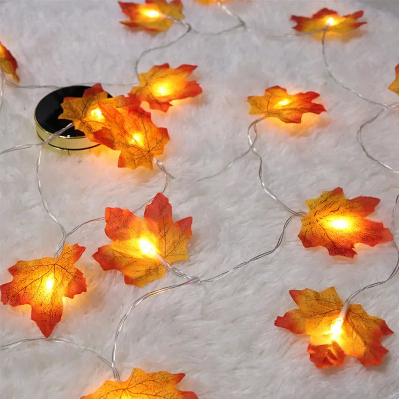 2/3M LED Maple Leaf String Lights – Christmas, Halloween & New Year Decoration
Artificial Maple Leaf Garland with LED Lights – Perfect for Home, Party, DIY Decor & Seasonal Events