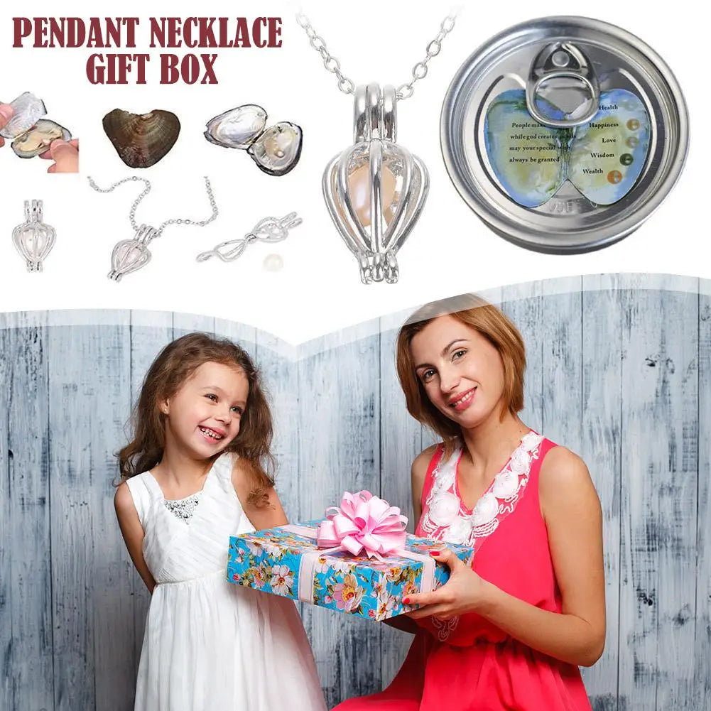Wish Pearl Oyster DIY Necklace Kit with Cultured Pearl Jewelry Gift Set