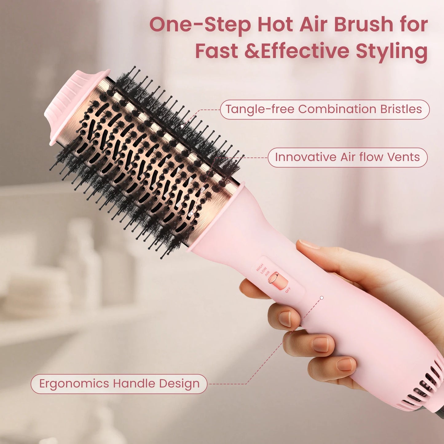 Professional 4-in-1 Blowout Hair Dryer Brush – Volumizing Hot Air Brush and Styler for Women