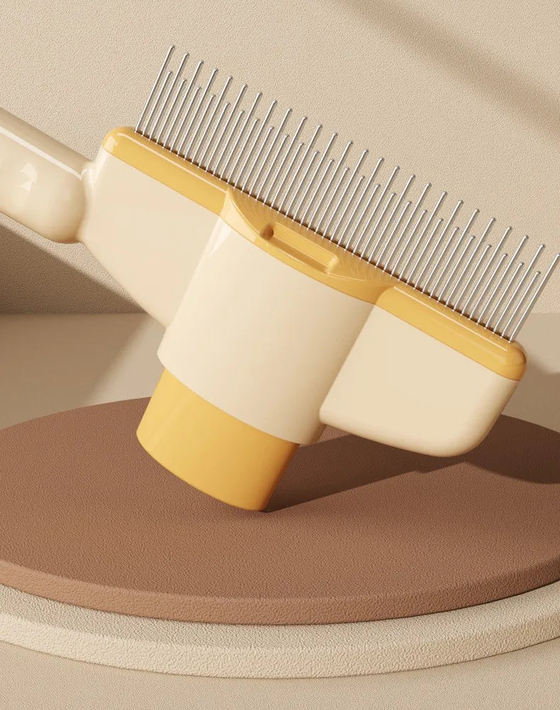 Self-Cleaning Pet Grooming Brush with One-Button Hair Removal – Deshedding & Massage Brush for Dogs and Cats – Suitable for Long & Short Hair